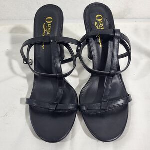 Olivia Ferguson Shoes Womens Size 9 Black Ankle Strap Open Toe  Heels